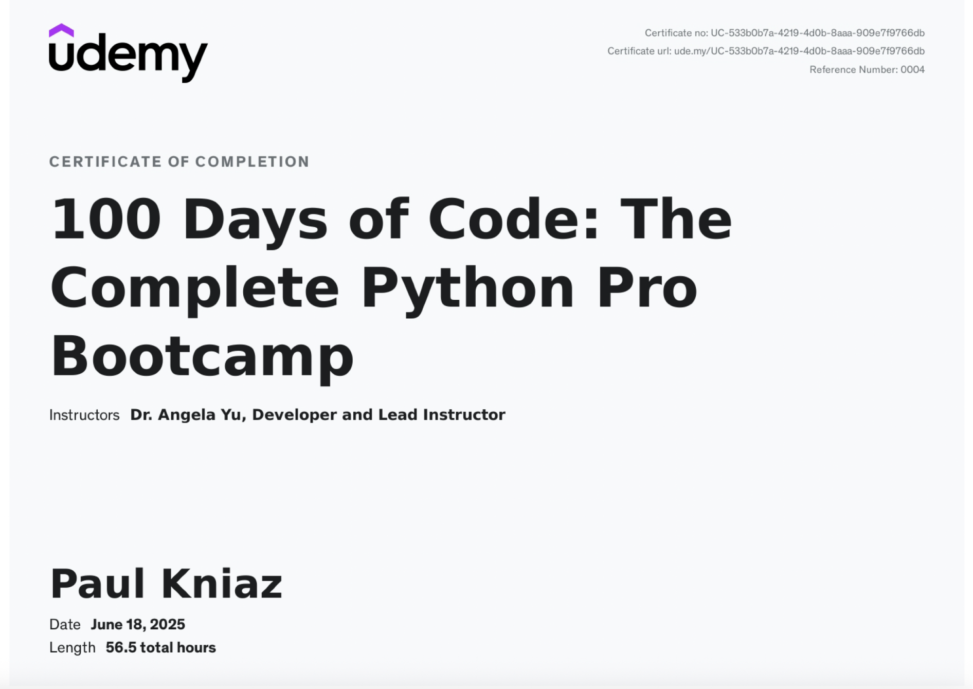 100 Days of Python